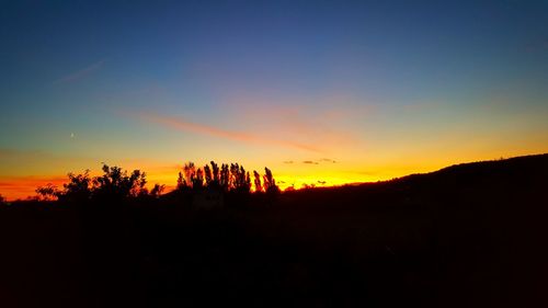 Silhouette landscape at sunset