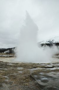 Geyser against sky