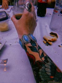 High angle view of painting on floor