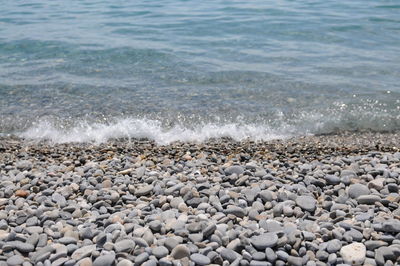 View of pebbles on beach