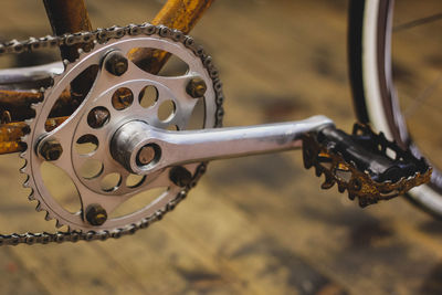 Close-up of bicycle wheel