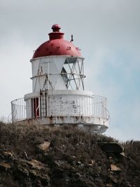 Low angle view of lighthouse against sky