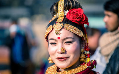 Close-up portrait of woman