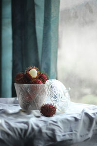 Close-up of fruit on table