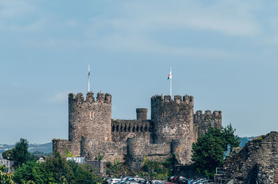 Low angle view of buildings against sky