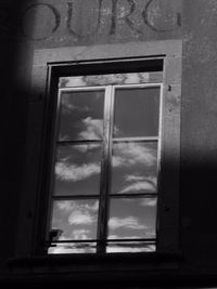 View of building through window