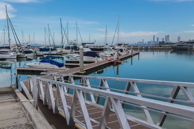 Boats in harbor