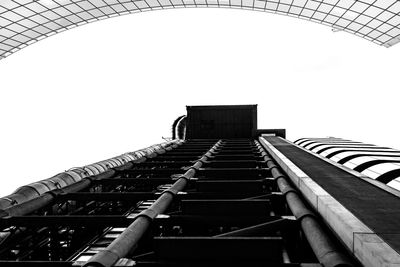 Low angle view of staircase against sky