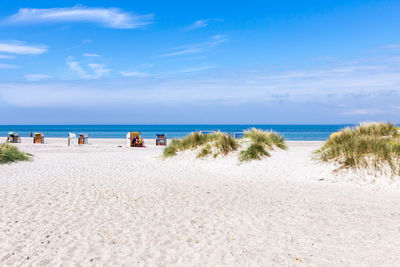 Scenic view of beach against sky