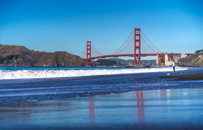 Suspension bridge over sea