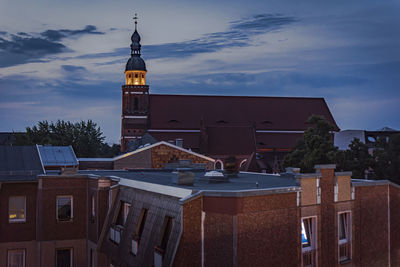 Exterior of building against sky in city