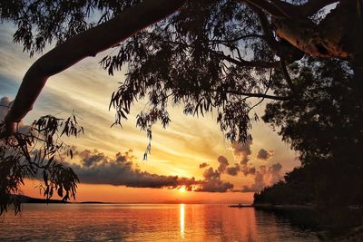 Scenic view of sunset over sea