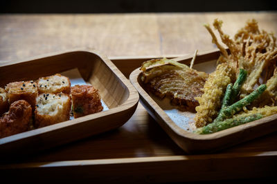 Close-up of food on table