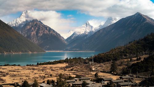 Scenic view of mountains against sky