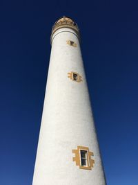 Low angle view of lighthouse against clear sky