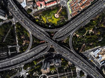 Aerial view of elevated road