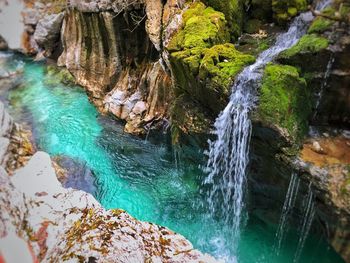 Scenic view of waterfall