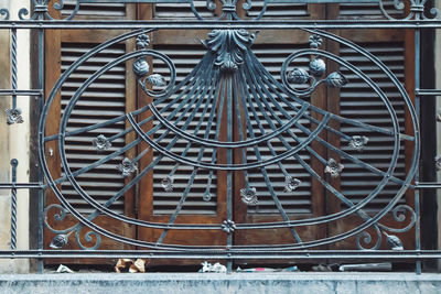 Close-up of metal gate