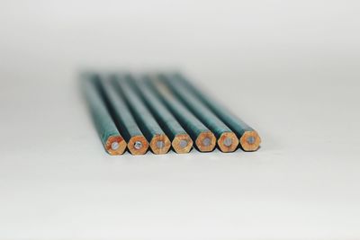 Close-up of metal against white background