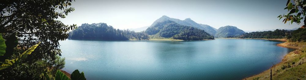 View of lake with mountain in background