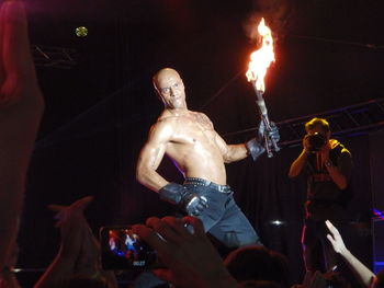 Fire in dark room