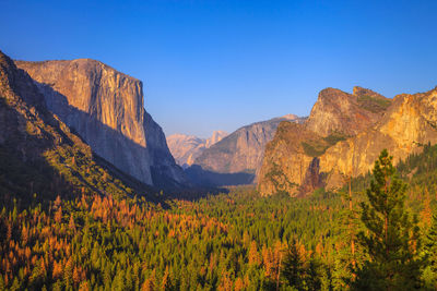 Scenic view of mountains against clear sky