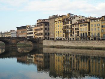 Reflection of buildings in water