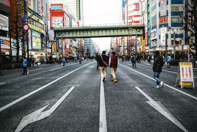 People walking on street