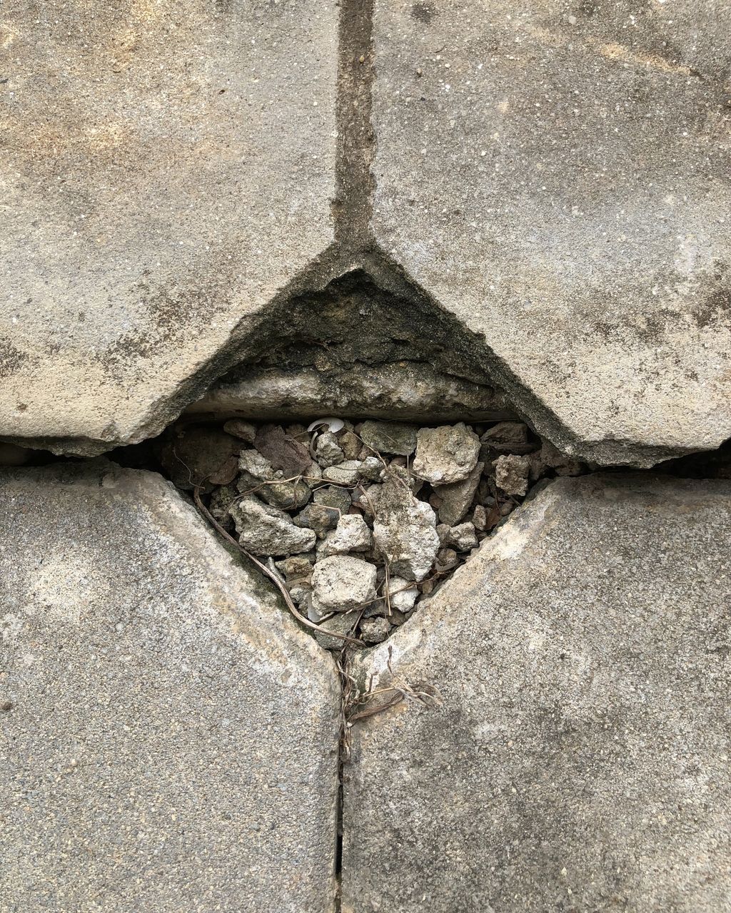 HIGH ANGLE VIEW OF STONES ON STONE