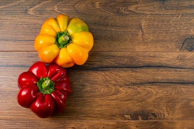 High angle view of tomatoes on table