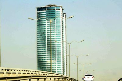 Low angle view of modern building against sky