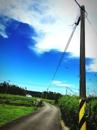 Empty road along countryside landscape