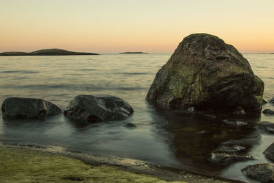 Scenic view of sea during sunset