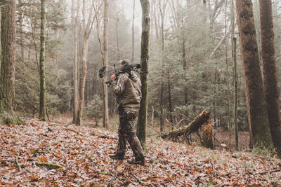 Man in forest