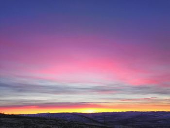 Scenic view of dramatic sky during sunset