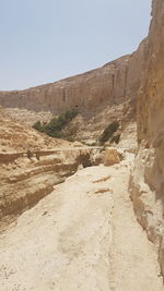 Scenic view of desert against clear sky