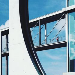 Low angle view of built structure against blue sky