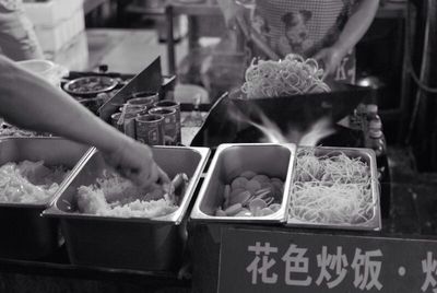 Close-up of food in market stall