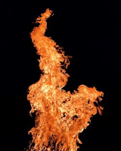 Low angle view of bonfire against black background