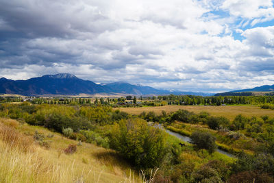 Scenic view of landscape against sky