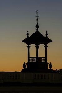 Low angle view of illuminated built structure