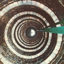 Directly below shot of spiral staircase