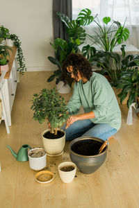 Potted plant on table