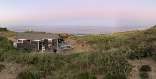 Scenic view of beach against sky