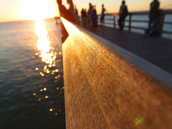 Close-up of water at sunset