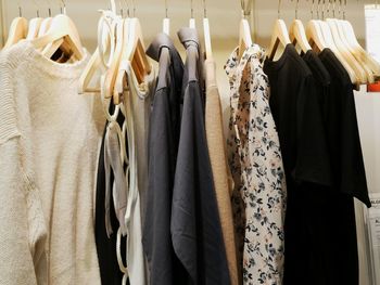 Panoramic view of clothes hanging at store
