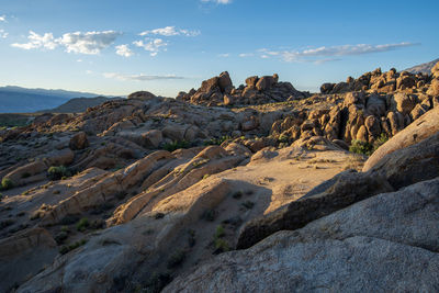 Scenic view of rocky mountains against sky