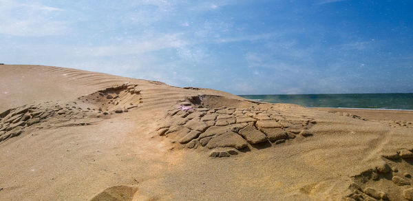 Scenic view of beach against sky