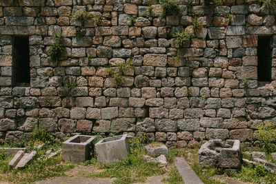 Stone wall of old building