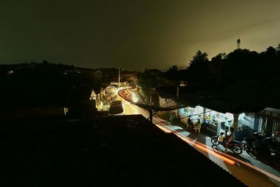 View of illuminated street light at night